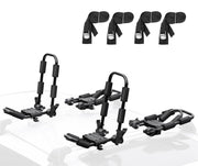 Leader Accessories front view of J-bar rack mounted on crossbars showing low profile and strength