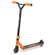 LEADER RIDER front profile orange scooter showing durable frame and vibrant color for visibility