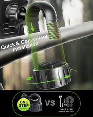 LEAPGOMAX clamp attached to a Clicgear handlebar showing secure fit