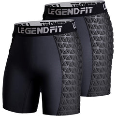 Legendfit front view padded shorts showing protection and fit benefits