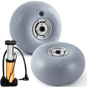 Lenwen front view of two 12-inch beach wheels showing complete replacement set and pump benefit