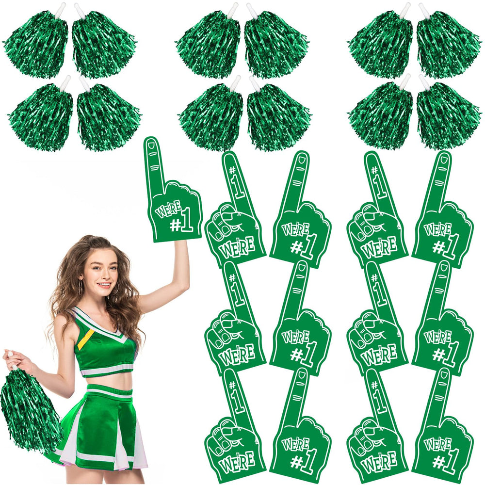 Leyndo foam finger front view showing bold green visibility and team spirit