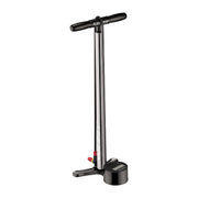LEZYNE front view of pump showing polished alloy body and stable base, durable design benefit