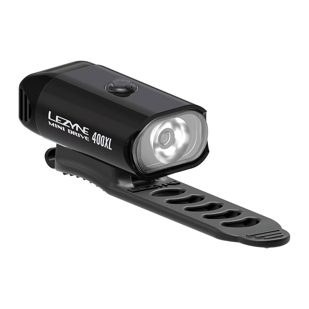 LEZYNE front view showing compact light and clear lens for improved visibility