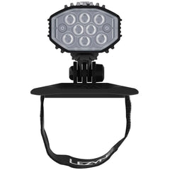 LEZYNE Helmet Micro Drive Pro mounted on helmet in ride demonstrating hands-free visibility