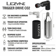 LEZYNE Trigger Drive attached to tire valve during roadside inflation for fast repair
