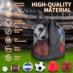 Libima sports balls packed inside mesh carry bag for quick transport to play