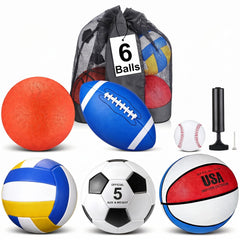 Libima front view showing all six balls and carry bag for complete play kit