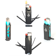 LighterBro front view showing compact multi-tool sleeve and clean finish for durable carry