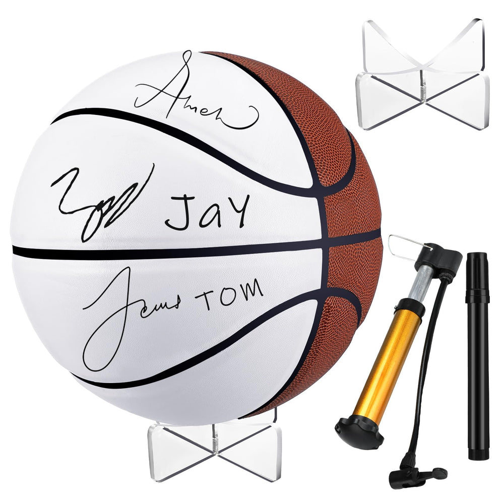 Liliful front view of autograph basketball showing panels and included items, ideal for gifting