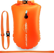 LimitlessXme front view buoy drybag showing bright orange visibility benefit
