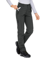 linlon front view dark grey pants showing fit and pockets for comfortable outdoor wear