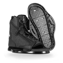 Liquid Force front profile of binding showing secure fit and improved control