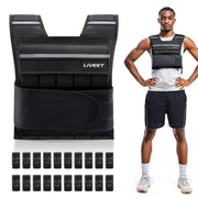 Liveet front view of vest showing slim fit and balanced load for stability