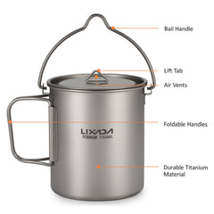 Lixada cup open with foldable handle highlights secure grip while drinking