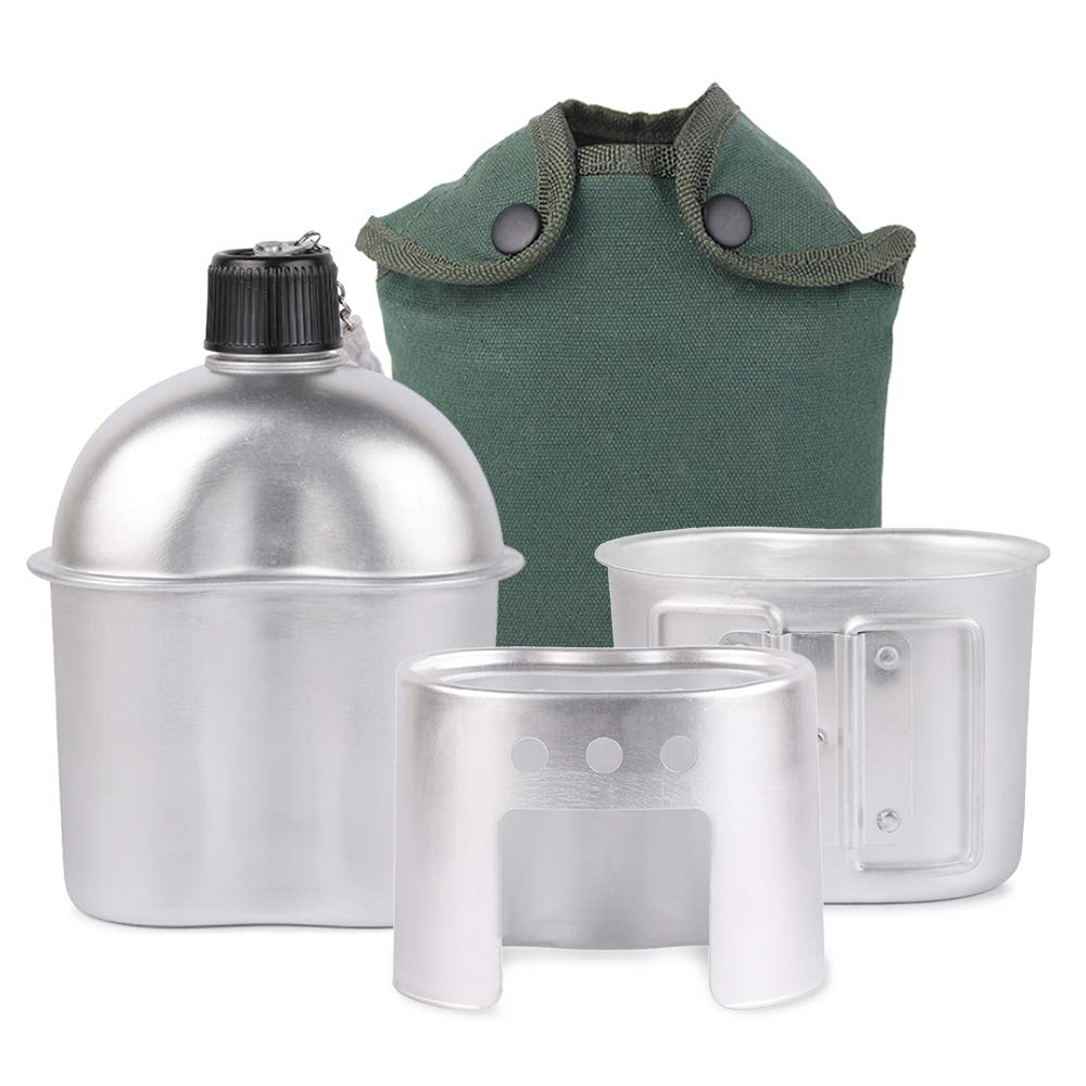 Lixada front view of 3-piece canteen set showing compact packaging and portability benefits