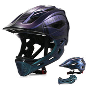 Lixada helmet front view in full-face mode showing complete facial coverage benefit