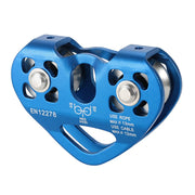 Lixada front view pulley showing compact alloy shell and load rating