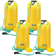 Locmeo front view showing four yellow sand anchors for quick identification and use