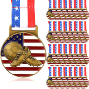 Loetere front view of stacked medals showing patriotic design and instant award appeal