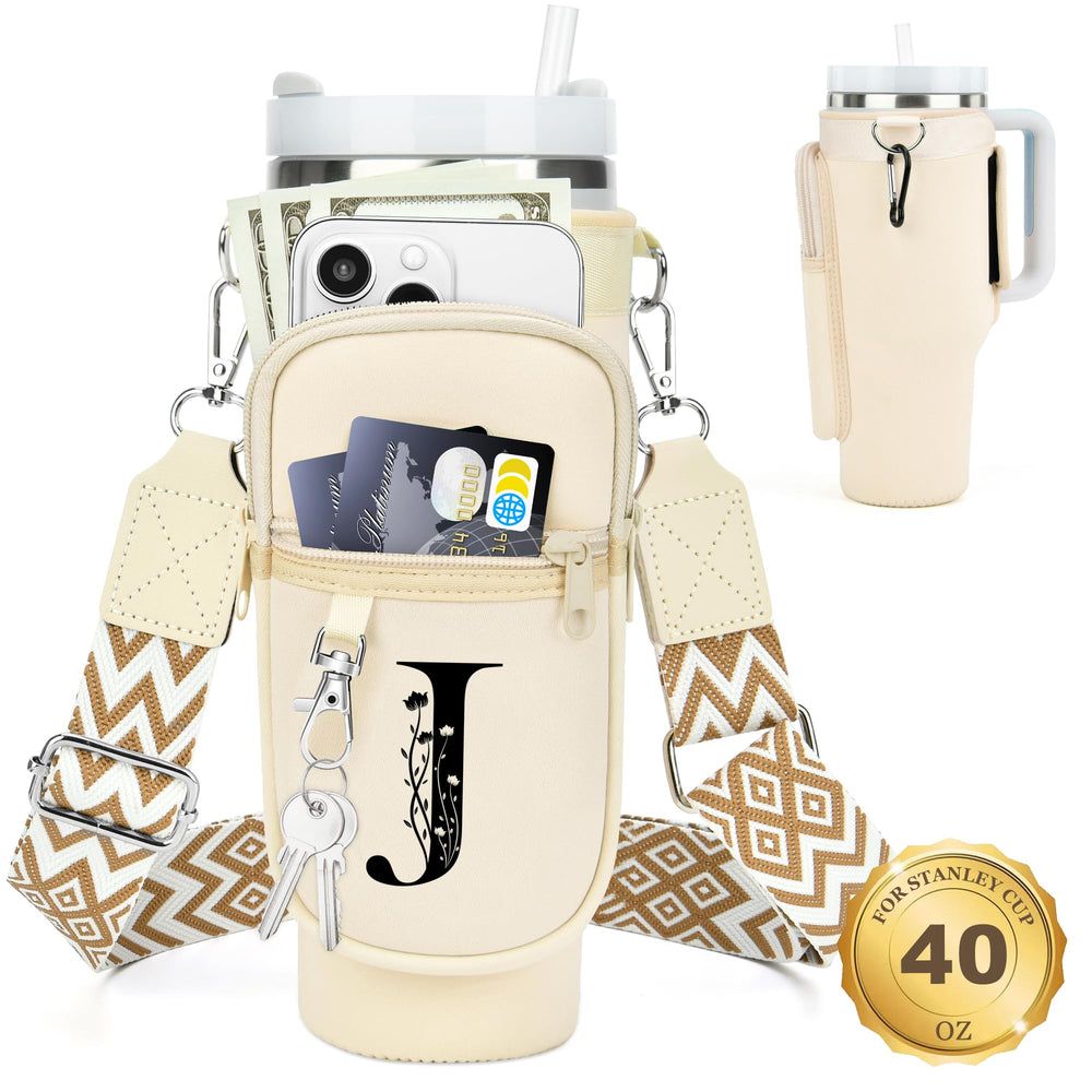 LOKASS cream J front view showing fitted sleeve and floral initial benefit easy ID
