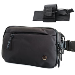 LOUXIFENG front view of security fanny pack showing compact profile and concealment benefit