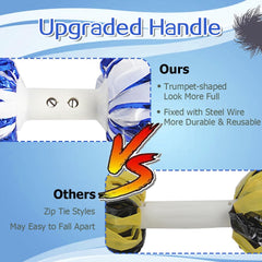 Lovecheer baton handle detail showing upgraded grip and reinforced steel-wire anchors