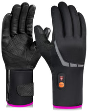 Luckcolor gloves front view showing waterproof shell and overall fit for warmth