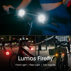 Lumos Firefly rear view with red LEDs enhancing night safety