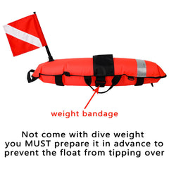 Luwint flag detail showing bright diver-down flag for safer surface marking