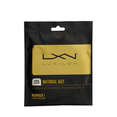 Luxilon Natural Gut 125 front packaging showing set and white finish for premium feel