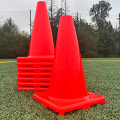 LVL10 Sports front pack showing 10 heavy-duty training cones and benefits