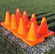 LVL10 Sports front view of 6-inch cone pack shows durable markers and stable design