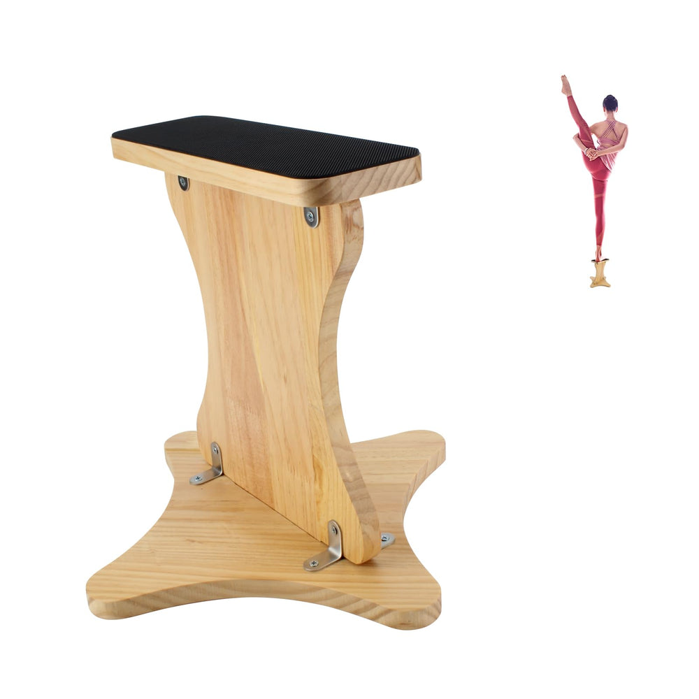 Lxmxgk front view of wooden cheer balance stand showing platform and base, promotes secure practice