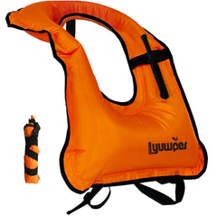 Lyuwpes front view of inflated vest showing visibility and secure fit