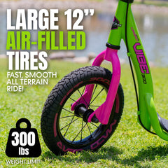 Madd Gear 12-inch air-filled tire close-up for smoother rides