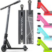 Madd Gear MG1 front profile showing sturdy one-piece bar and deck benefit: stability