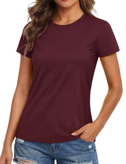 MAGCOMSEN front view wine red top showing athletic fit and style benefit breathable comfort