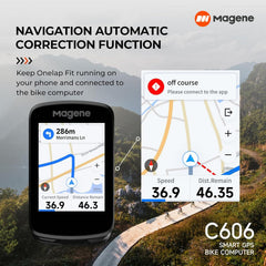 Magene C606 mounted on handlebar demonstrating easy access and secure fit