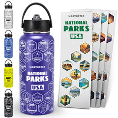 MAGVORTEX purple bottle front view showing branding and sticker set benefit