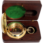 MAH brass compass front view showcasing polished finish and classic design