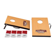 Mainstreet Classics front view of mini cornhole set showing targets and finish for home play