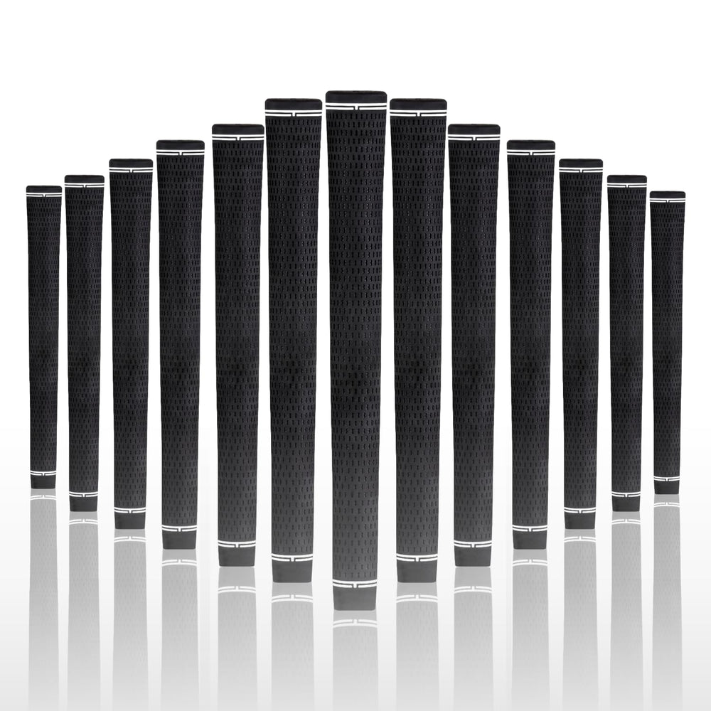 Majek front view of 13-pack black jumbo grips showing clean packaging and capacity