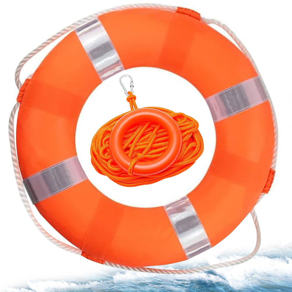 MAKUQI life ring front view showing bright colors and easy grab handles for safety