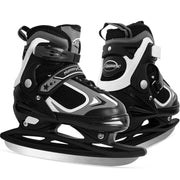 MammyGol front view of black skates showing secure fit and style for beginners