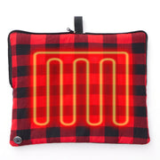 Mantuole front view of heated stadium seat cushion showing full size and shape for warmth