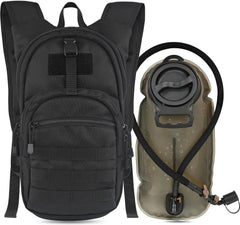 MARCHWAY front view showing compact tactical hydration pack and organized pockets