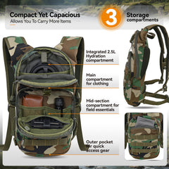 MARCHWAY MOLLE webbing detail enabling easy attachment of extra pouches