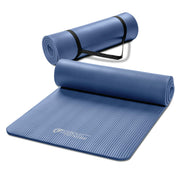 MARCY front view sapphire blue mat showing full length and stable surface benefit