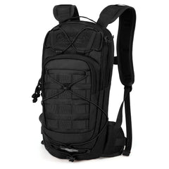 Mardingtop front view of pack showing compact shape and pockets for easy carry